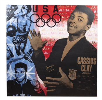 Circa 2000 Muhammad Ali Signed Artwork by Steve Kaufman (JSA)
